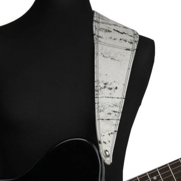 Richter Straps Springbreak III Nappa Vintage-White / Black Stitches Gitarrengurt, #1332